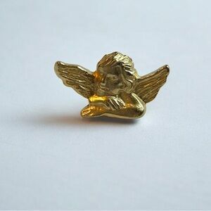 Vintage Gold Tone Cherub Angel Lapel Pin Brooch Cupid Brooch Vintage Jewelry